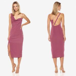 Keepsake the Label Be Mine Draped Back Detail Sleeveless Midi Dress (size M)